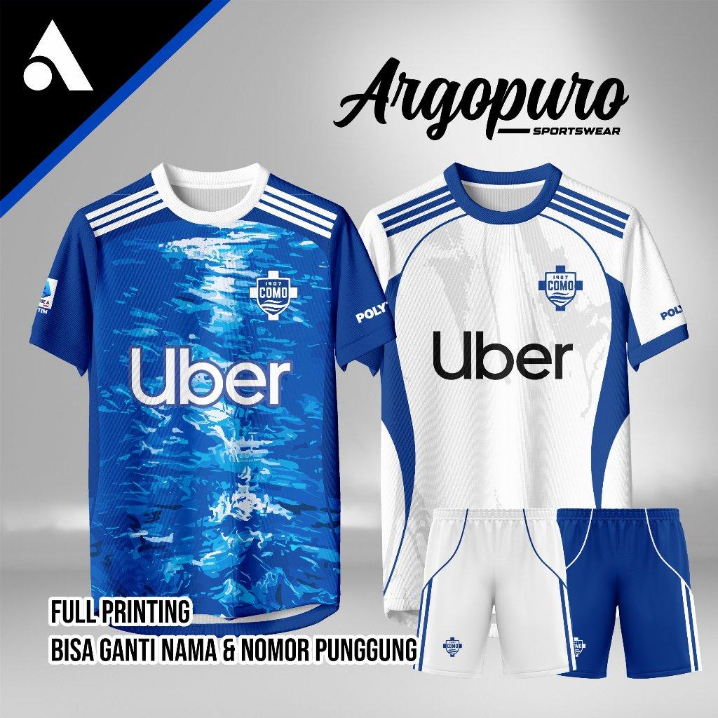 Jersey Como 1907 Terbaru Baju Kaos Bola Futsal 2025 2026 Full Printing Bisa Request Nama Nomer